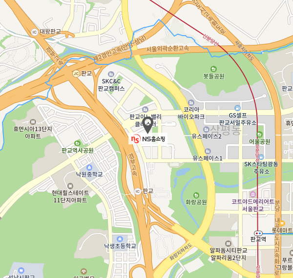 경기도 성남시 분당구 판교로 228번길 15 NS홈쇼핑 빌딩 지도